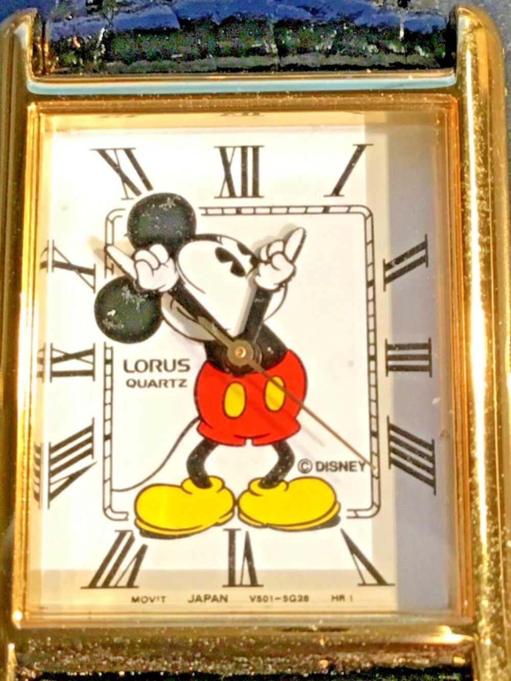 Lorus Quartz Rectangular Wristwatch Disney Mickey Mouse Theme==RARE=NOS
